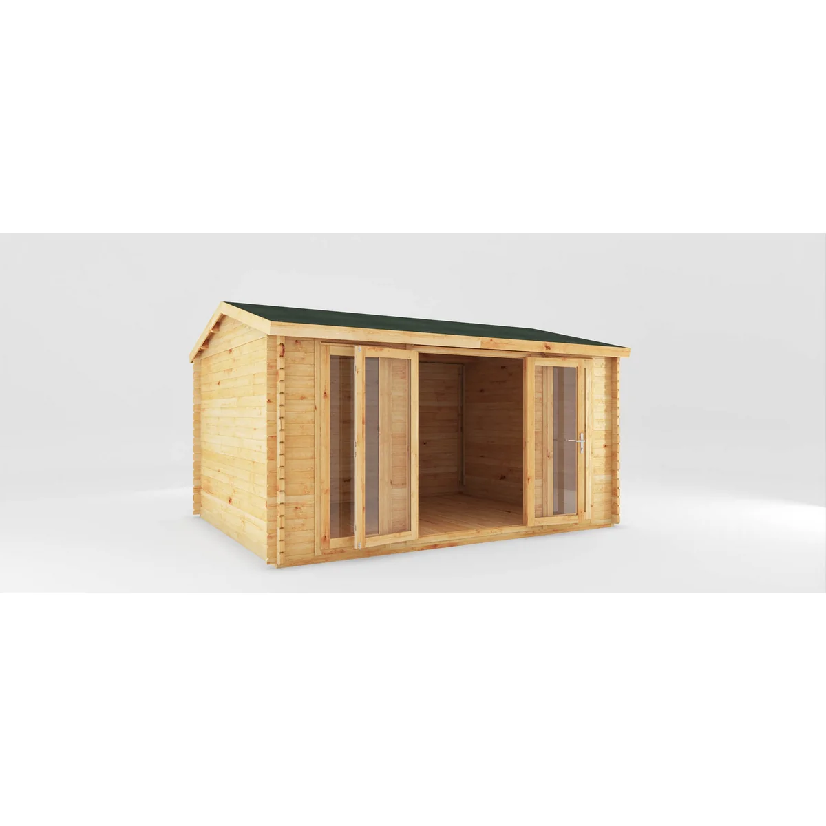 Mercia Studio 11' 11" x 14' 10" Apex Log Cabin - Premium 34mm Cladding Loglap - Image 11