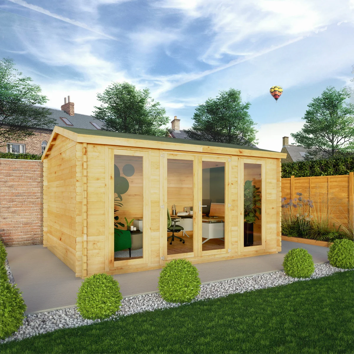 Mercia Studio 11' 11" x 14' 10" Apex Log Cabin - Premium 34mm Cladding Loglap - Image 3