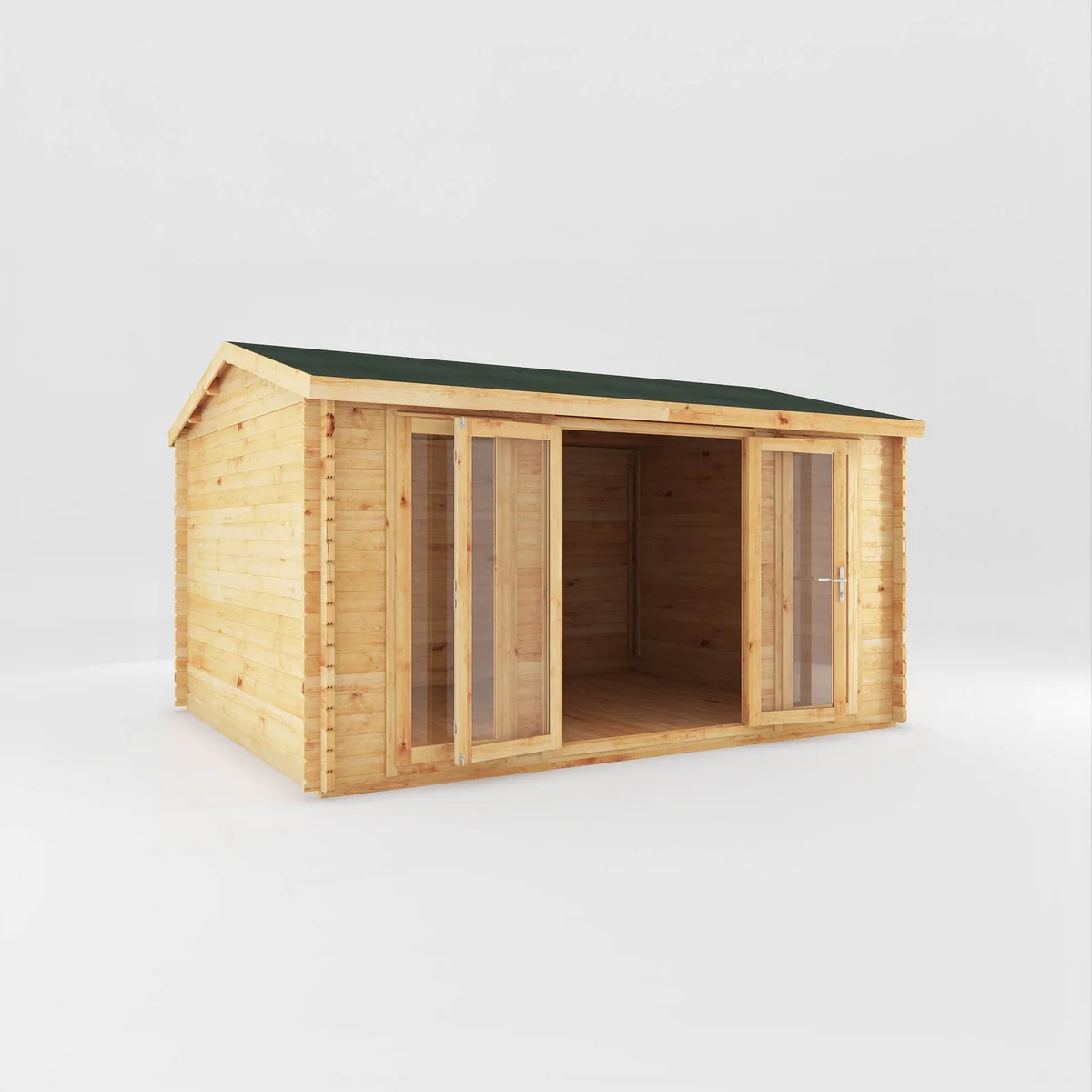 Mercia Studio 11' 11" x 14' 10" Apex Log Cabin - Premium 34mm Cladding Loglap - Image 8