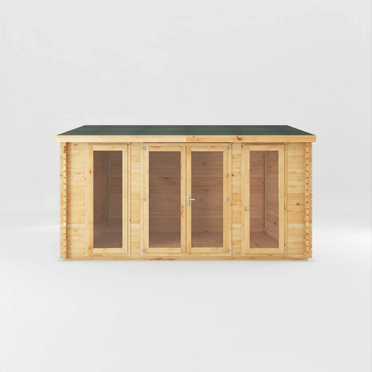 Mercia Studio 11' 11" x 14' 10" Apex Log Cabin - Premium 44mm Cladding Loglap - Image 2