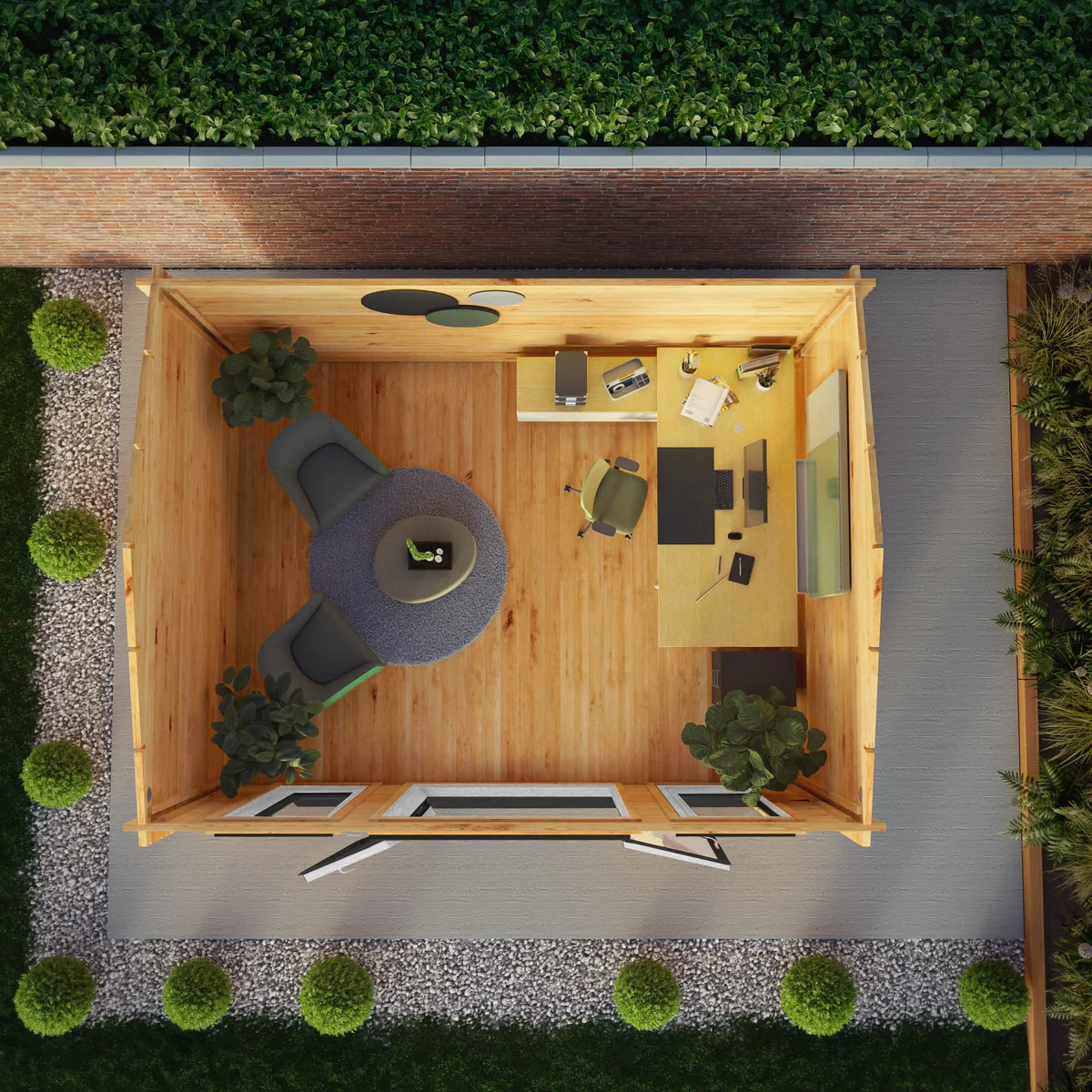 Mercia Studio 11' 11" x 14' 10" Apex Log Cabin - Premium 44mm Cladding Loglap - Grey UPVC - Image 5