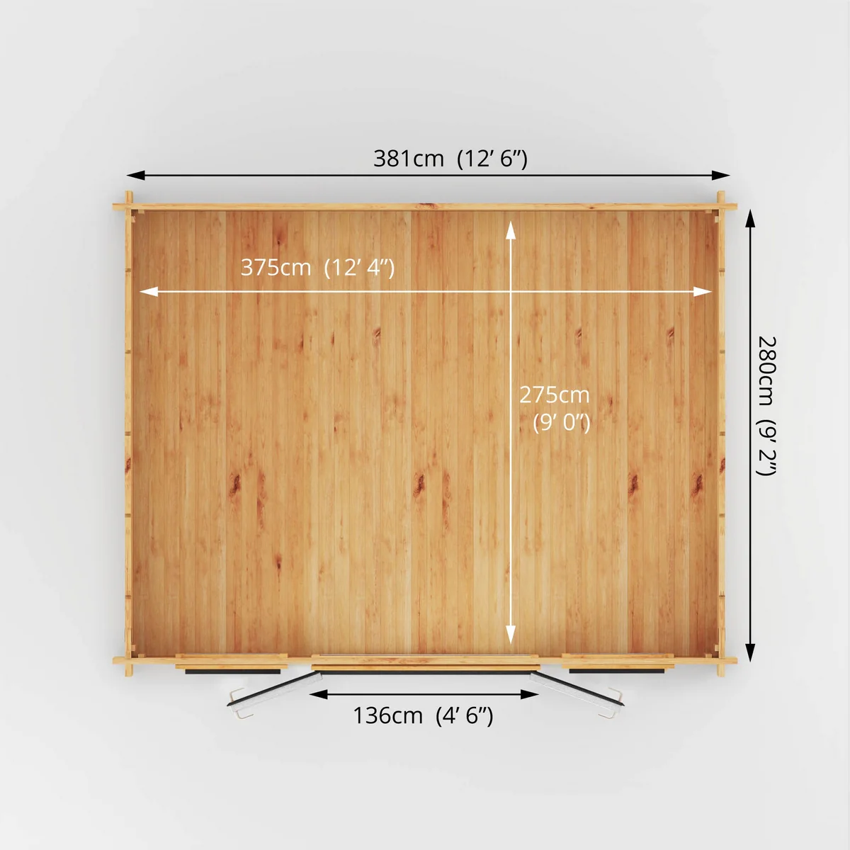 Mercia Studio 11' 11" x 14' 10" Apex Log Cabin - Premium 44mm Cladding Loglap - Grey UPVC - Image 9
