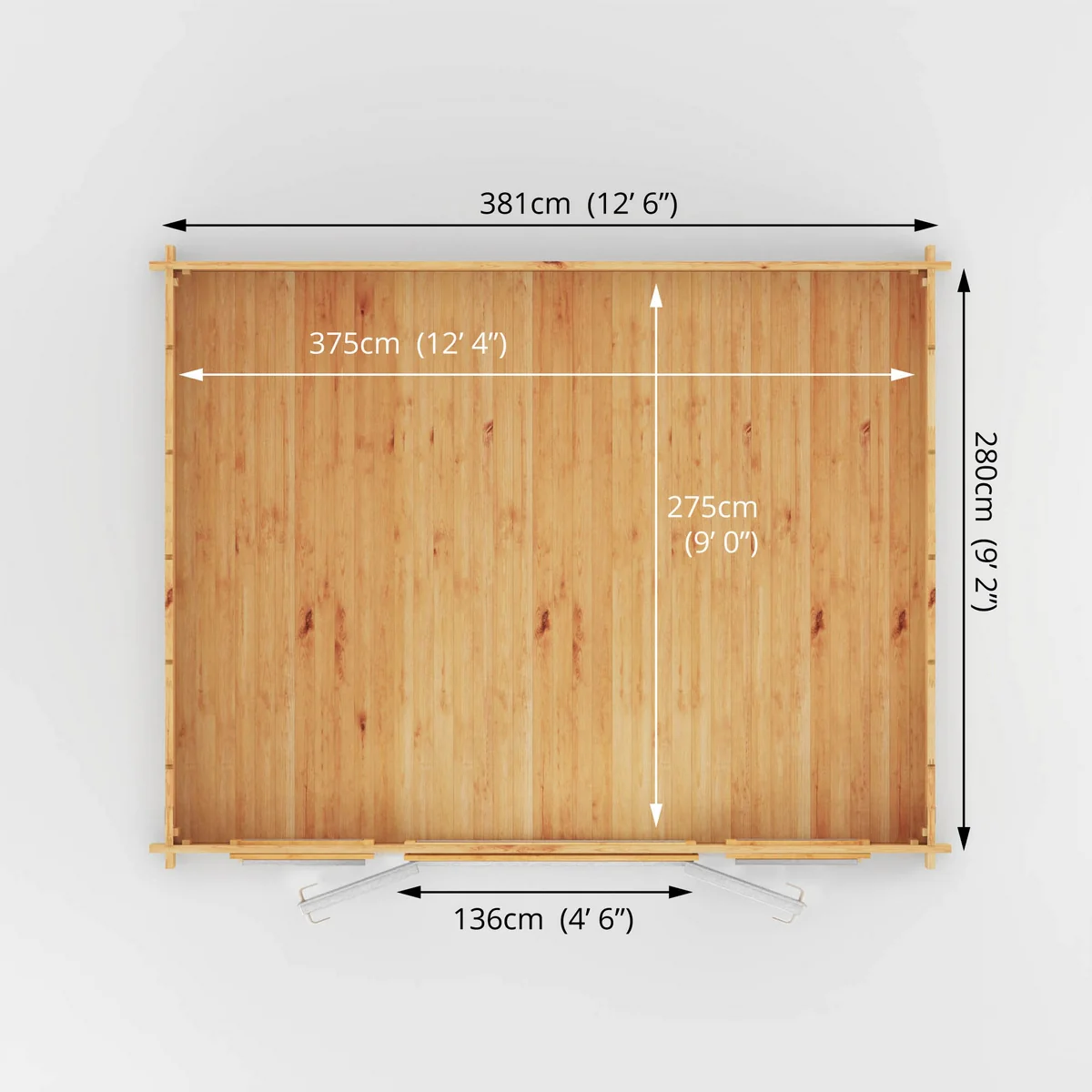 Mercia Studio 11' 11" x 14' 10" Apex Log Cabin - Premium 44mm Cladding Loglap - White UPVC - Image 9