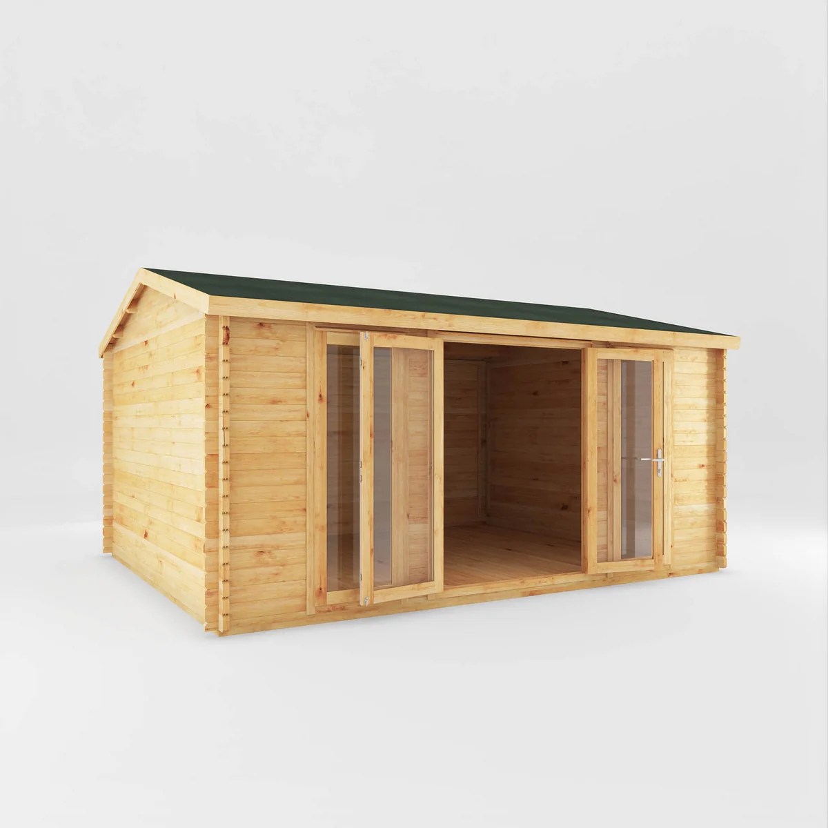 Mercia Studio 13' 7" x 16' 6" Apex Log Cabin - Premium 34mm Cladding Loglap - Image 10