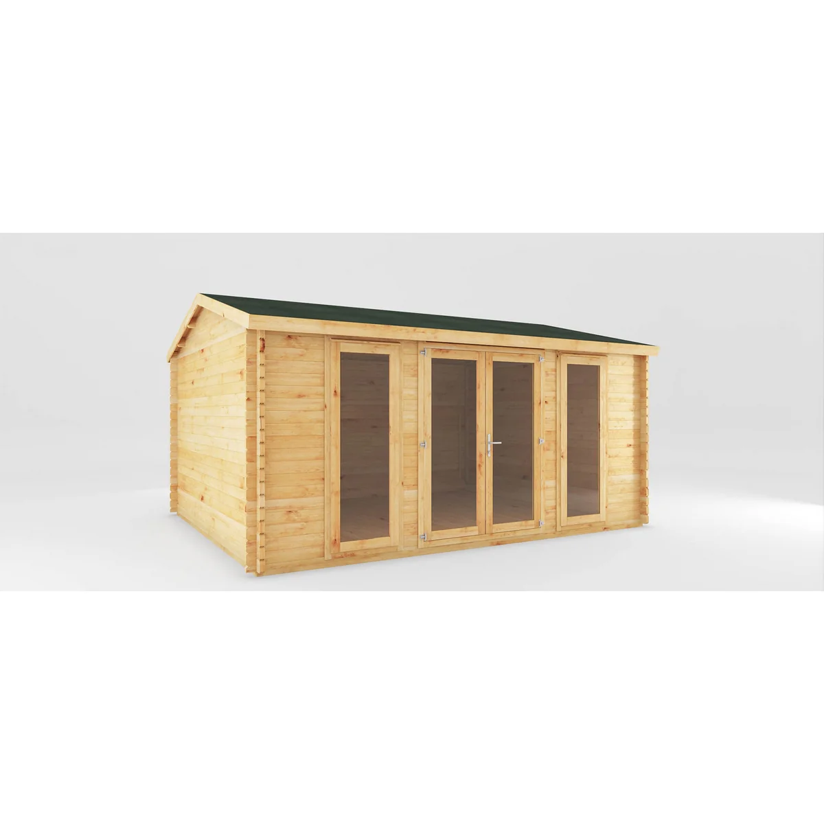 Mercia Studio 13' 7" x 16' 6" Apex Log Cabin - Premium 34mm Cladding Loglap - Image 12