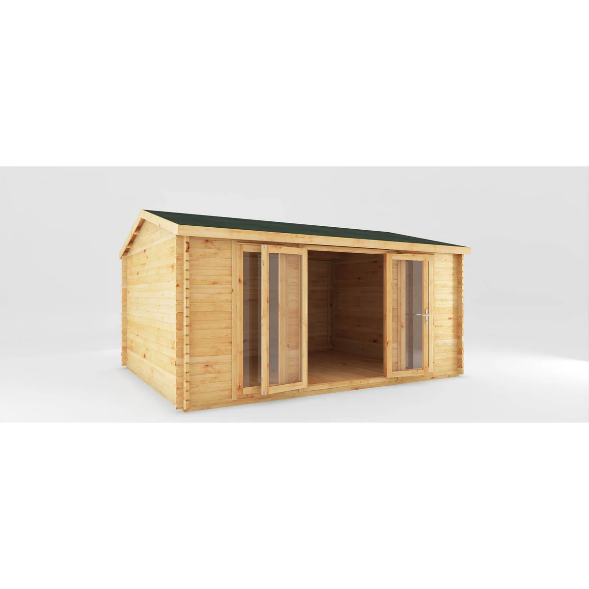 Mercia Studio 13' 7" x 16' 6" Apex Log Cabin - Premium 34mm Cladding Loglap - Image 13