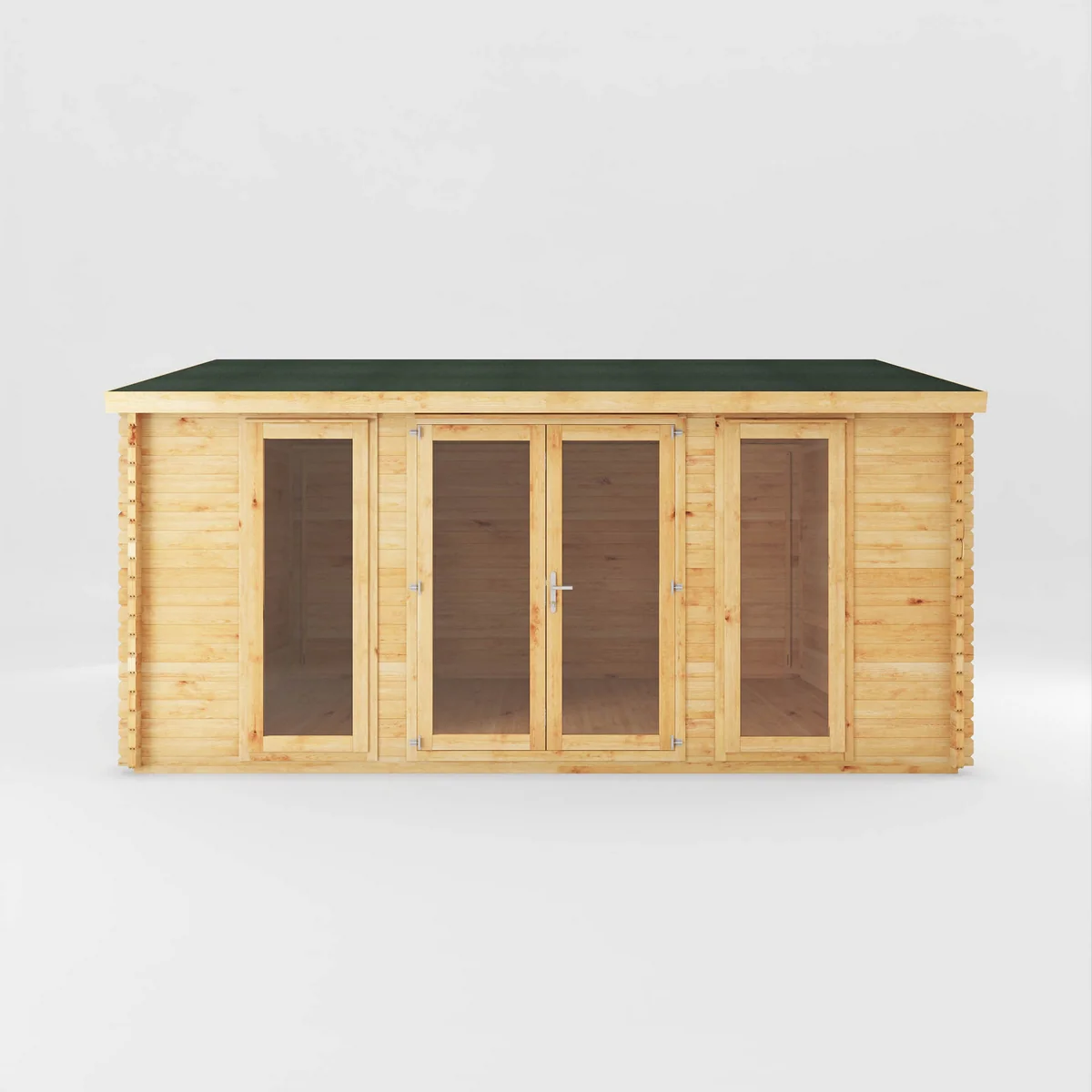 Mercia Studio 13' 7" x 16' 6" Apex Log Cabin - Premium 34mm Cladding Loglap - Image 4