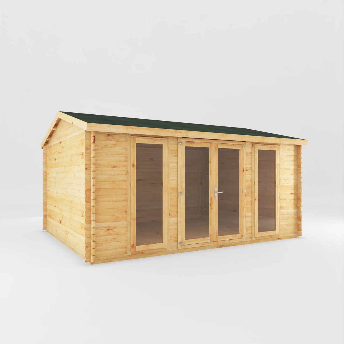Mercia Studio 13' 7" x 16' 6" Apex Log Cabin - Premium 34mm Cladding Loglap - Image 9