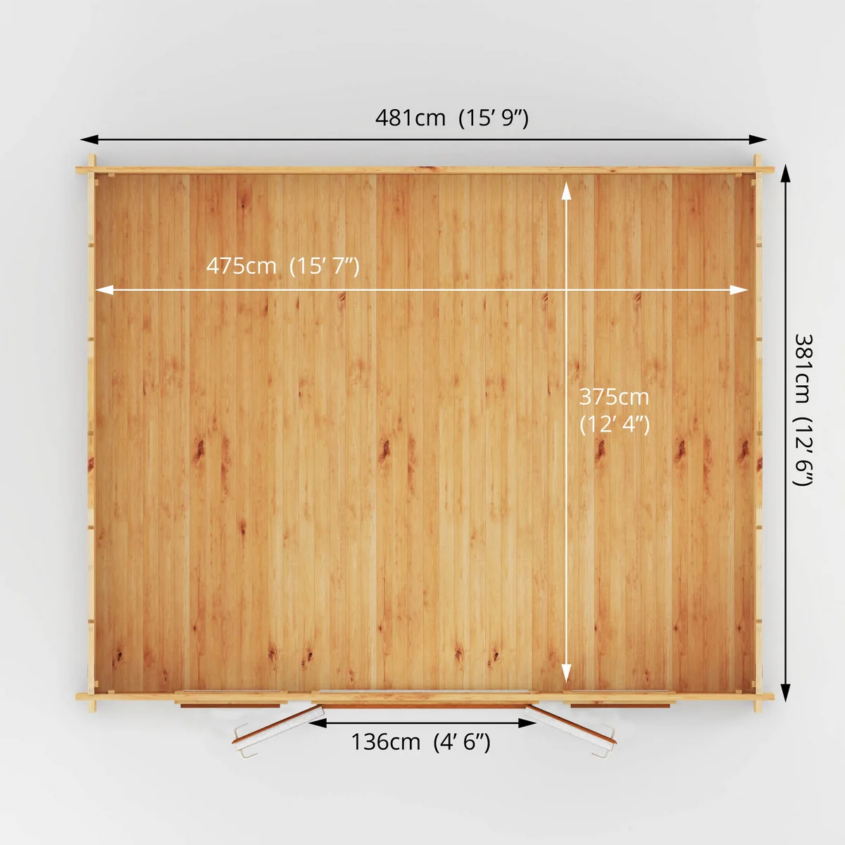 Mercia Studio 13' 7" x 16' 6" Apex Log Cabin - Premium 44mm Cladding Loglap - Brown UPVC - Image 9