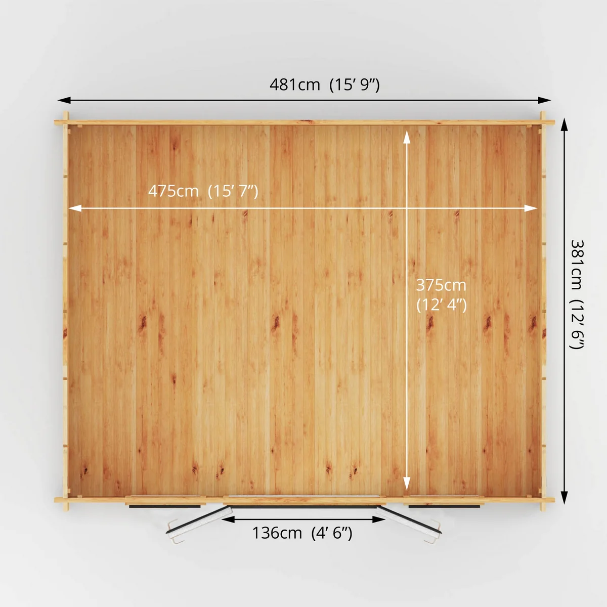 Mercia Studio 13' 7" x 16' 6" Apex Log Cabin - Premium 44mm Cladding Loglap - Grey UPVC - Image 9