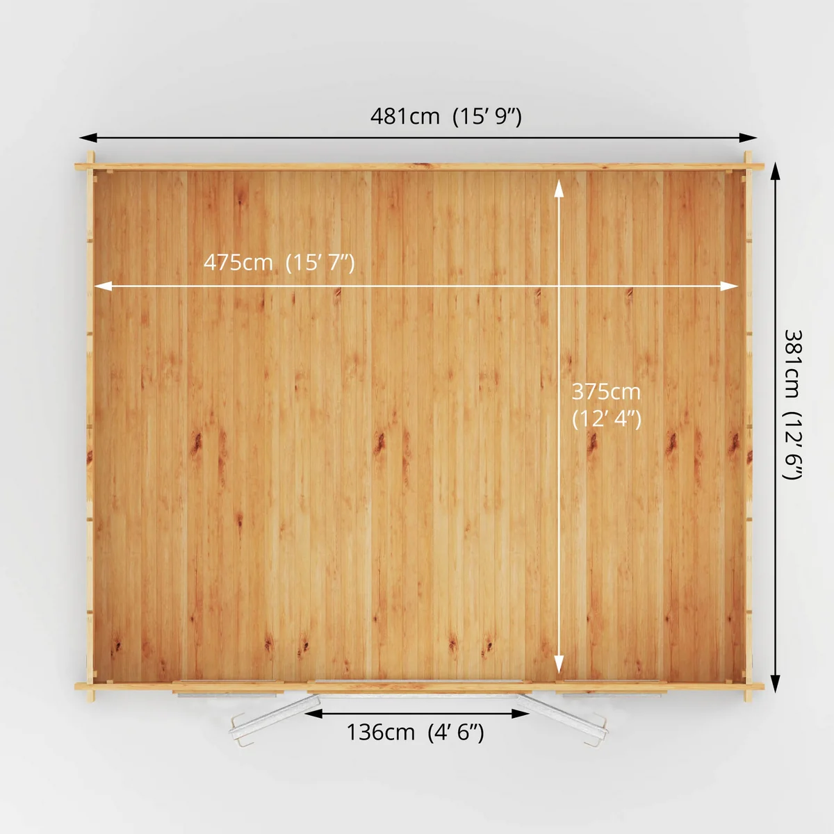Mercia Studio 13' 7" x 16' 6" Apex Log Cabin - Premium 44mm Cladding Loglap - White UPVC - Image 11