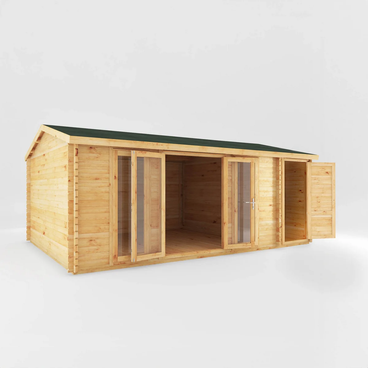 Mercia Studio 13' 7" x 20' 2" Apex Log Cabin - Premium 28mm Cladding Loglap - Image 10