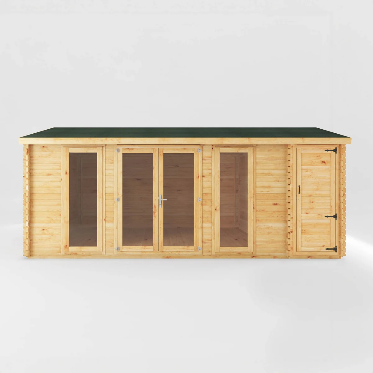 Mercia Studio 13' 7" x 20' 2" Apex Log Cabin - Premium 28mm Cladding Loglap - Image 2