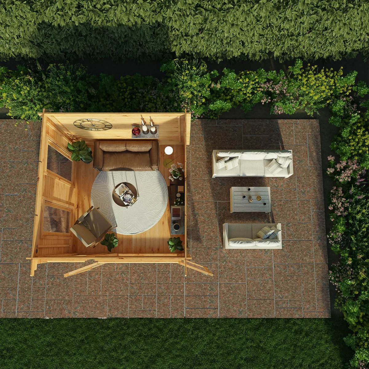 Mercia Studio 9' 11" x 9' 11" Pent Log Cabin - Premium 34mm Cladding Loglap - Image 2