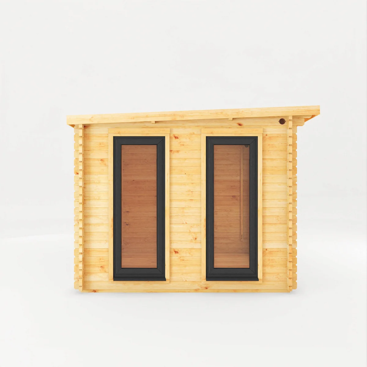 Mercia Studio 9' 11" x 9' 11" Pent Log Cabin - Premium 44mm Cladding Loglap - Grey UPVC - Image 5