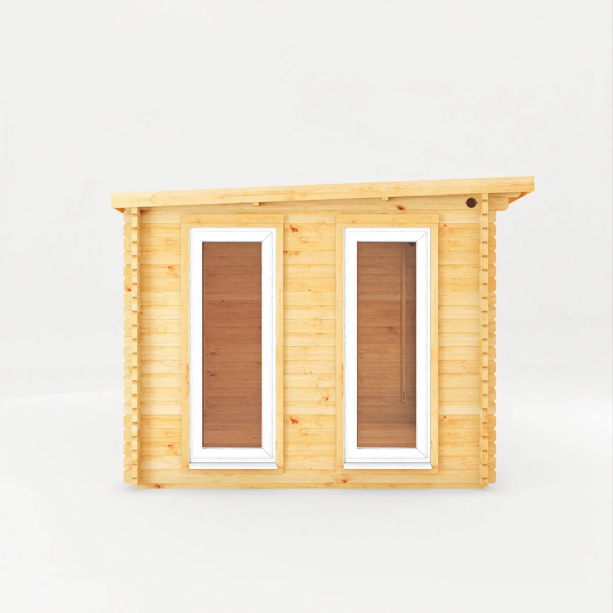 Mercia Studio 9' 11" x 9' 11" Pent Log Cabin - Premium 44mm Cladding Loglap - White UPVC - Image 3