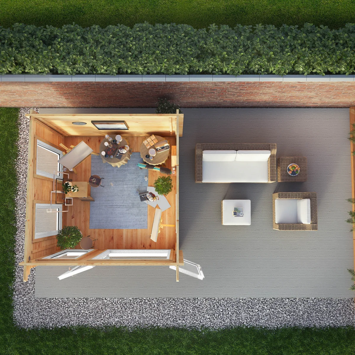 Mercia Studio 9' 11" x 9' 11" Pent Log Cabin - Premium 44mm Cladding Loglap - White UPVC - Image 4