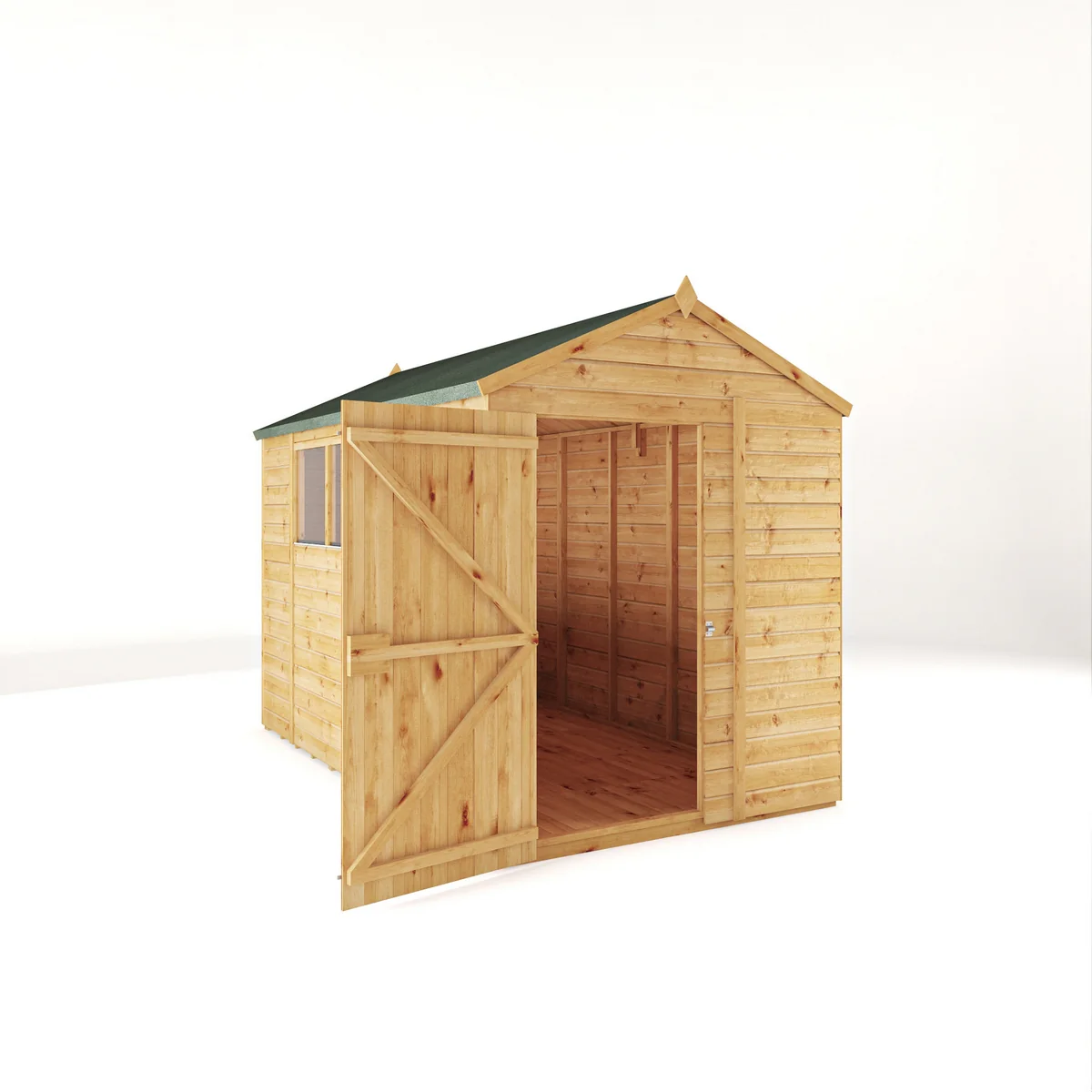 Mercia Woodsman 10' 1" x 6' 2" Apex Shed - Premium Dip Treated Shiplap - Glass Windows - Image 10