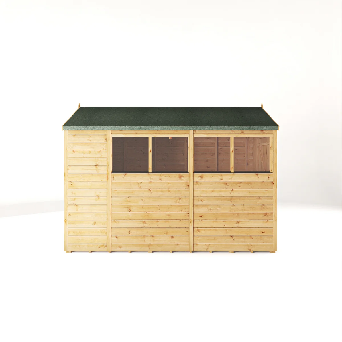 Mercia Woodsman 10' 1" x 6' 2" Apex Shed - Premium Dip Treated Shiplap - Glass Windows - Image 7