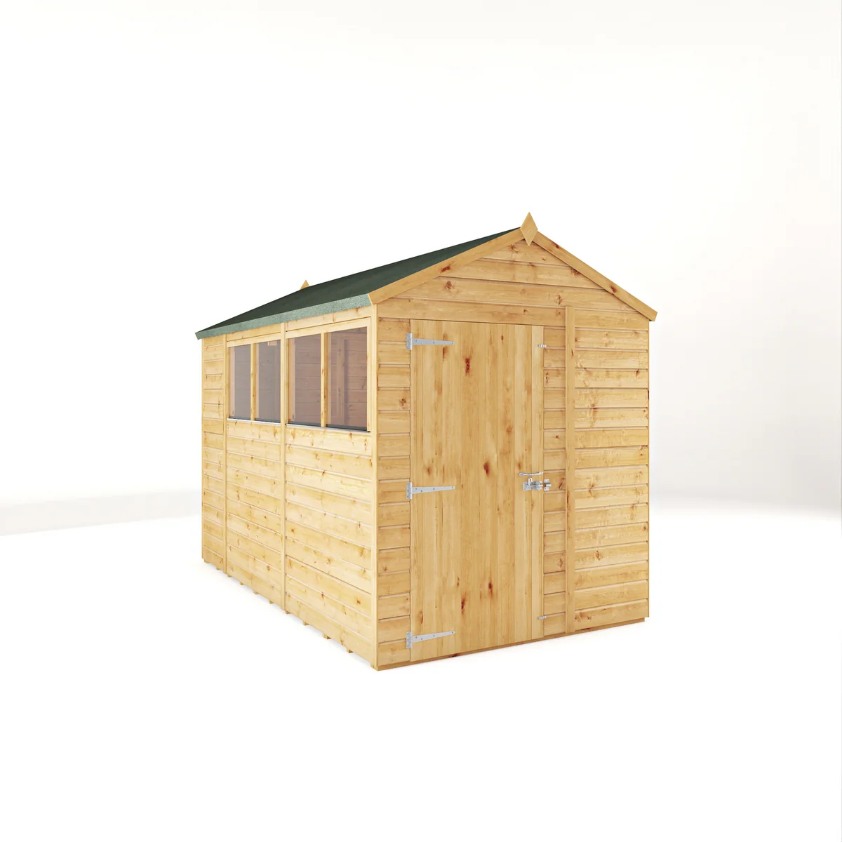 Mercia Woodsman 10' 1" x 6' 2" Apex Shed - Premium Dip Treated Shiplap - Glass Windows - Image 9