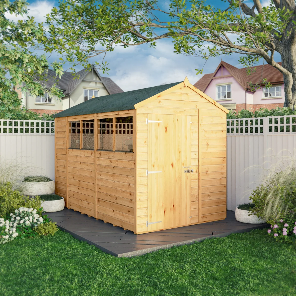 Mercia Woodsman 10' 1" x 6' 2" Apex Shed - Premium Dip Treated Shiplap - Styrene Windows - Image 2