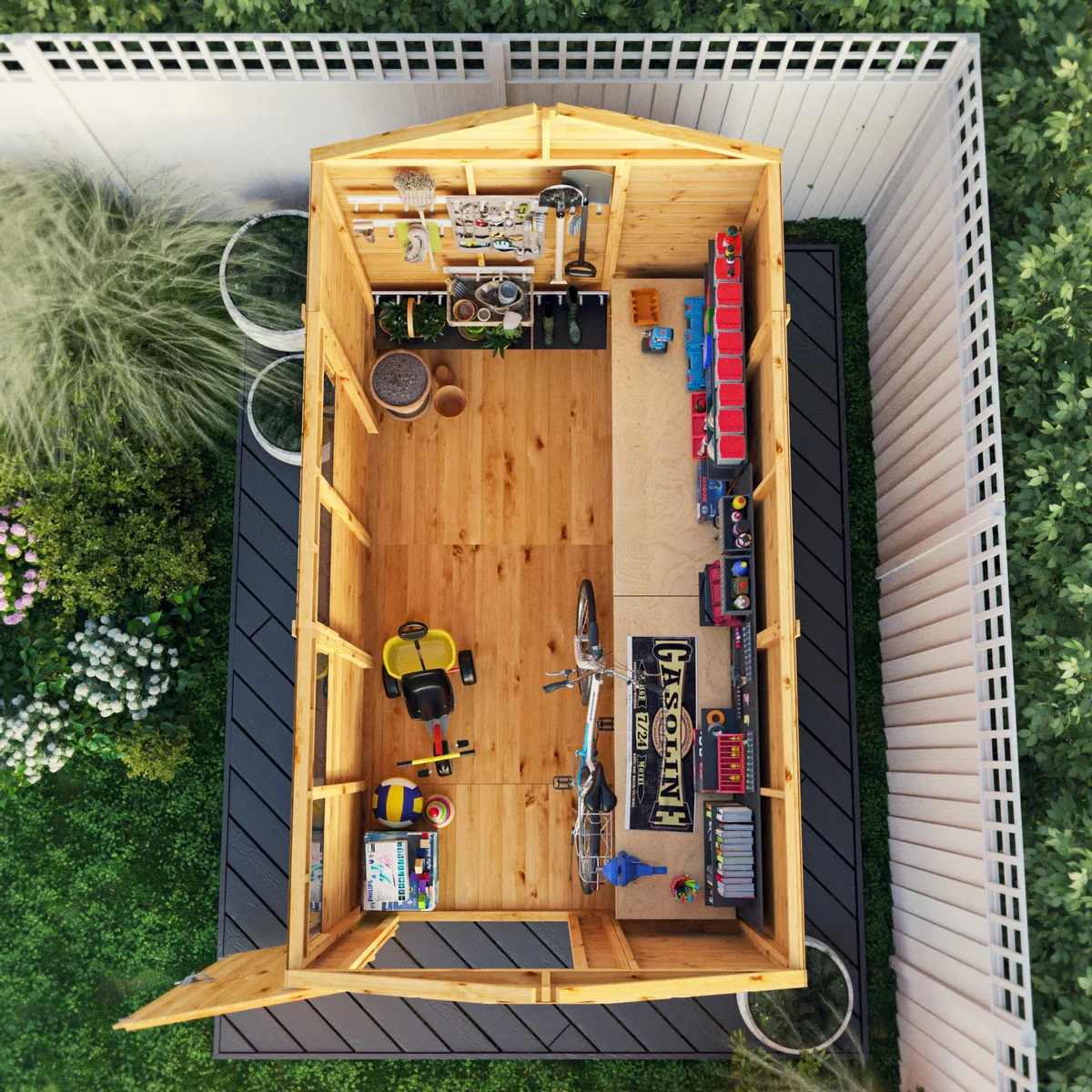 Mercia Woodsman 10' 1" x 6' 2" Apex Shed - Premium Dip Treated Shiplap - Styrene Windows - Image 3