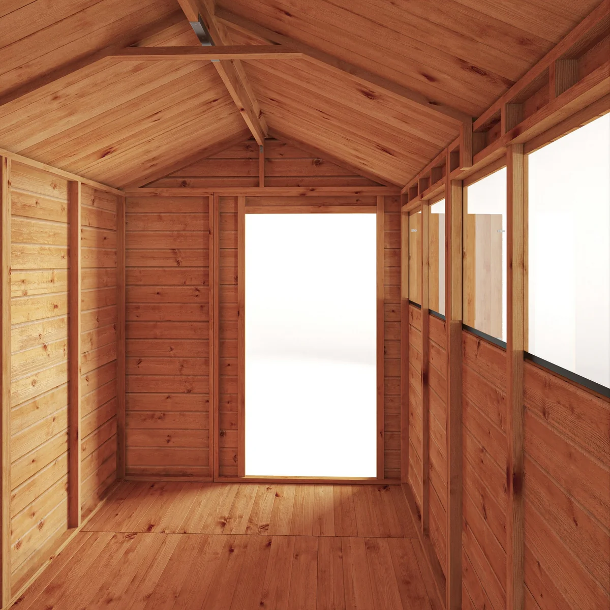 Mercia Woodsman 10' 1" x 6' 2" Apex Shed - Premium Dip Treated Shiplap - Styrene Windows - Image 5