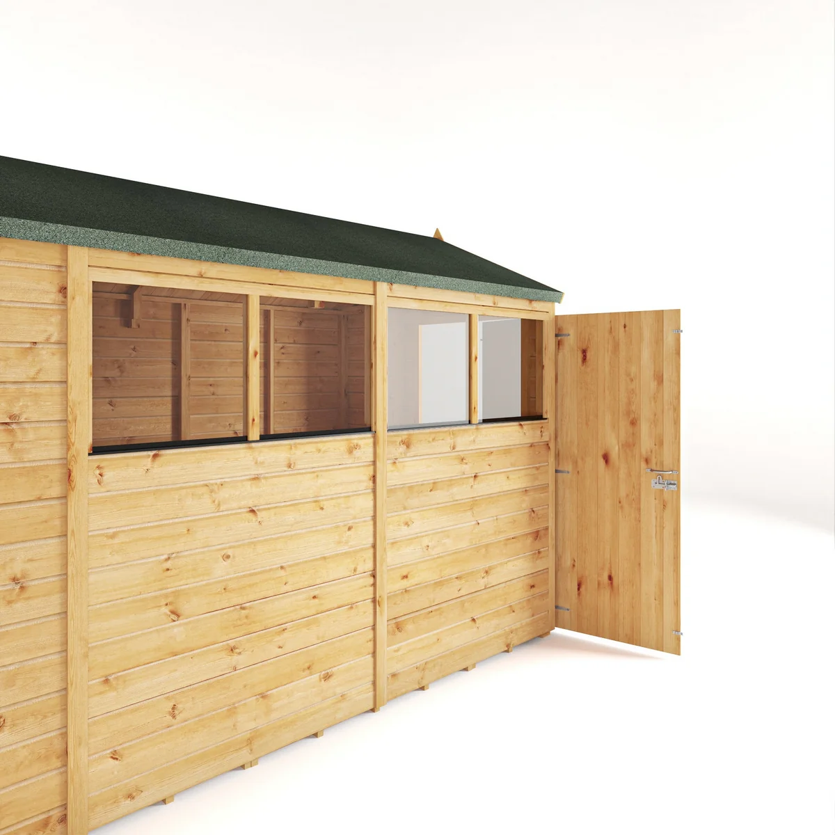 Mercia Woodsman 10' 1" x 6' 2" Apex Shed - Premium Dip Treated Shiplap - Styrene Windows - Image 6