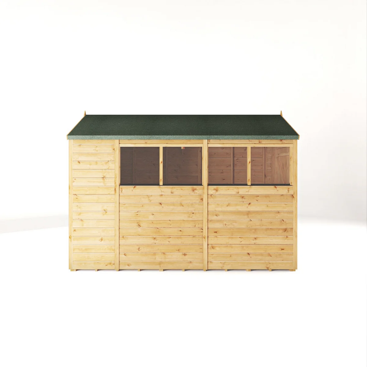 Mercia Woodsman 10' 1" x 6' 2" Apex Shed - Premium Dip Treated Shiplap - Styrene Windows - Image 8