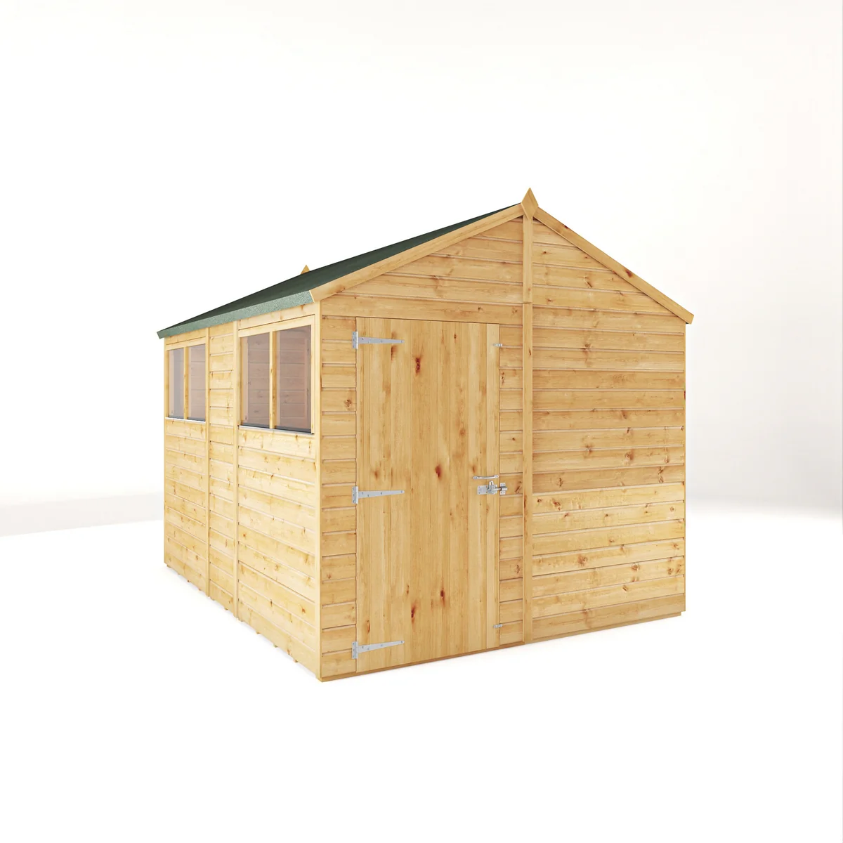 Mercia Woodsman 10' 1" x 8' 2" Apex Shed - Premium Dip Treated Shiplap - Glass Windows - Image 9