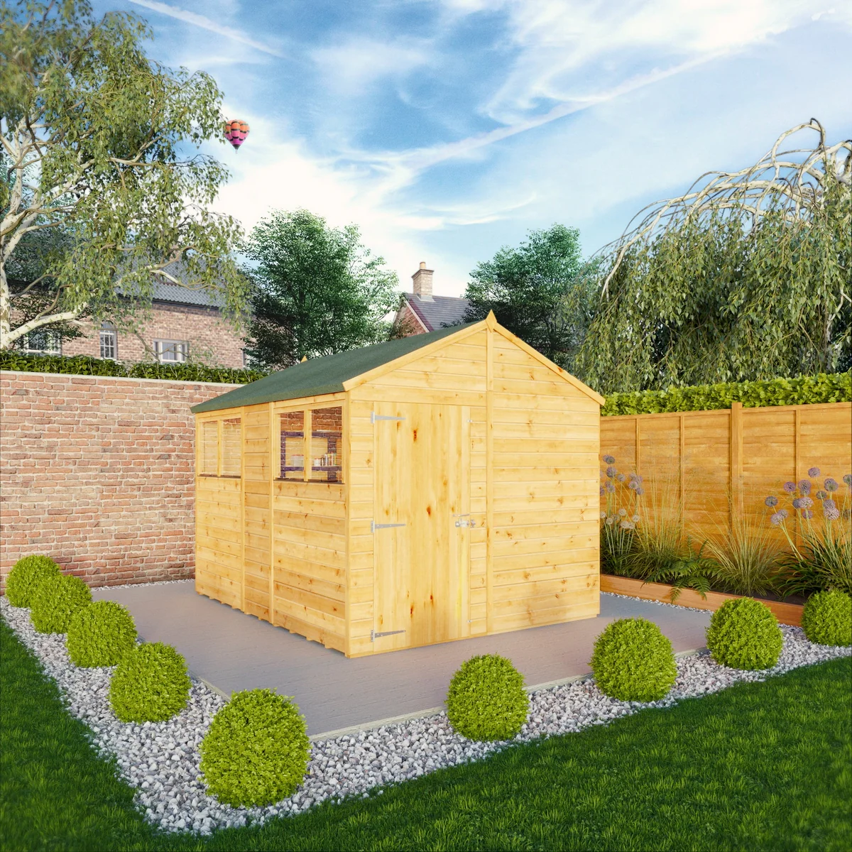 Mercia Woodsman 10' 1" x 8' 2" Apex Shed - Premium Dip Treated Shiplap - Styrene Windows - Image 2