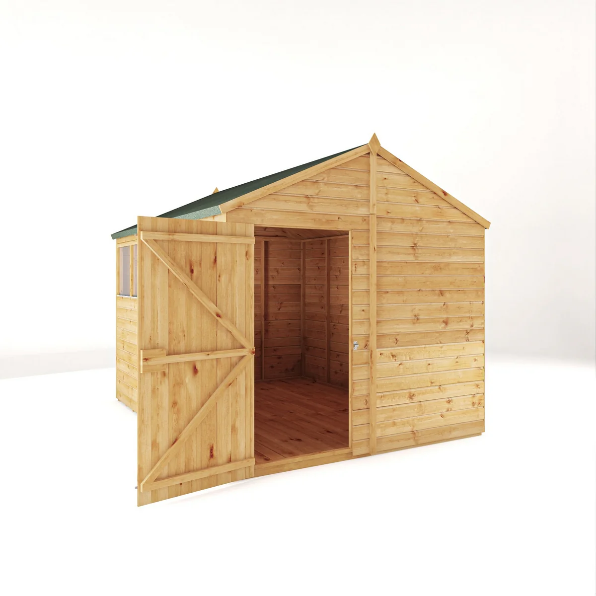 Mercia Woodsman 10' 1" x 8' 2" Apex Shed - Premium Dip Treated Shiplap - Styrene Windows - Image 7
