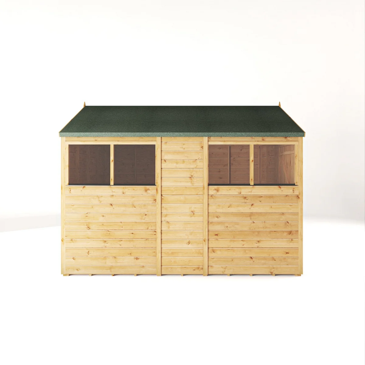Mercia Woodsman 10' 1" x 8' 2" Apex Shed - Premium Dip Treated Shiplap - Styrene Windows - Image 9