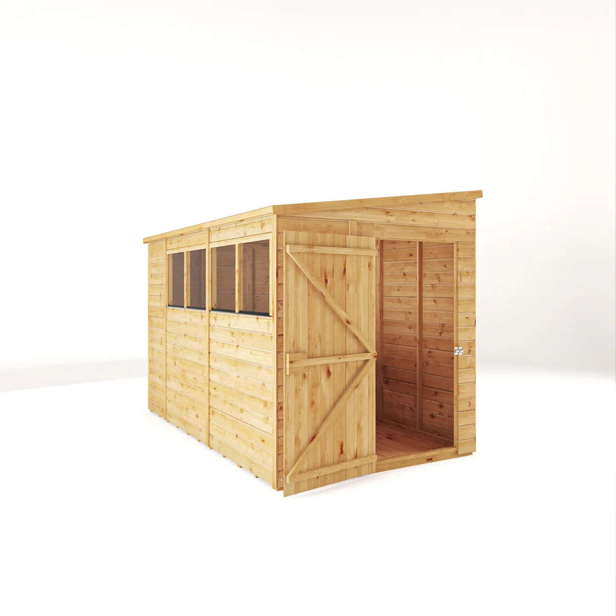 Mercia Woodsman 10' 3" x 6' 2" Pent Shed - Premium Dip Treated Shiplap - Glass Windows - Image 10