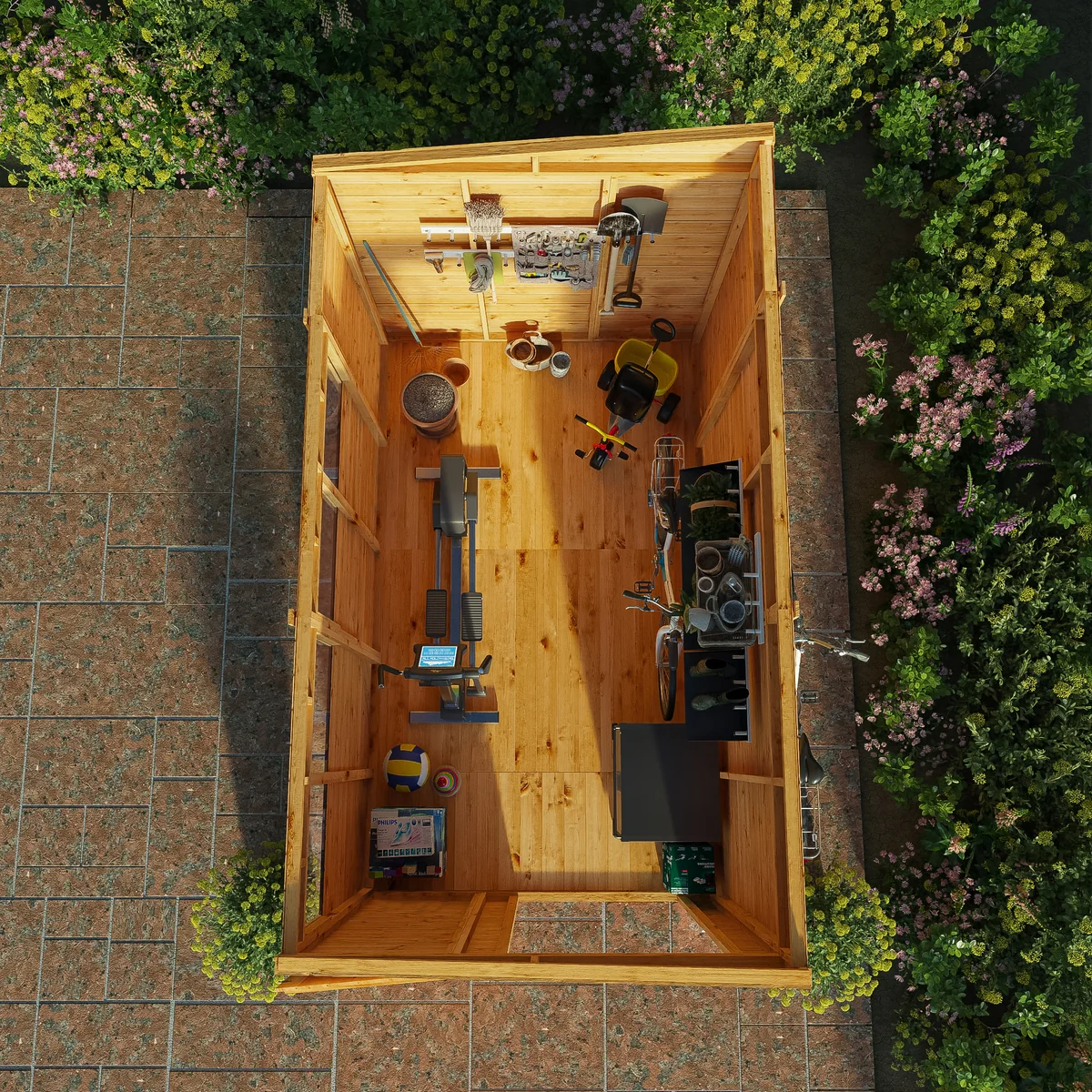 Mercia Woodsman 10' 3" x 6' 2" Pent Shed - Premium Dip Treated Shiplap - Glass Windows - Image 4