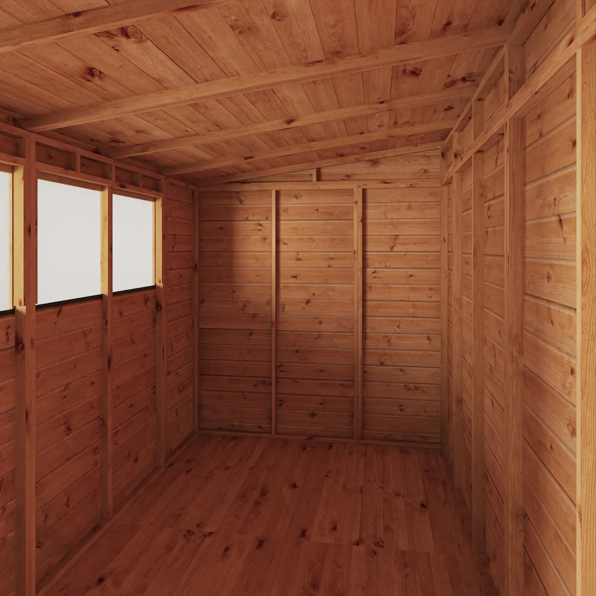 Mercia Woodsman 10' 3" x 6' 2" Pent Shed - Premium Dip Treated Shiplap - Glass Windows - Image 5