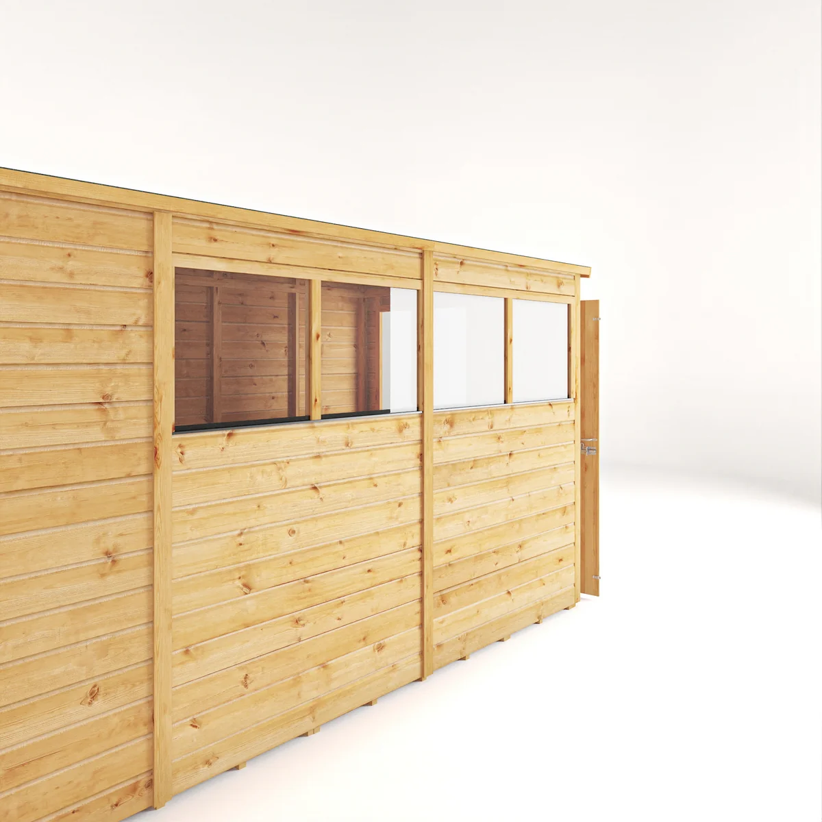 Mercia Woodsman 10' 3" x 6' 2" Pent Shed - Premium Dip Treated Shiplap - Glass Windows - Image 6
