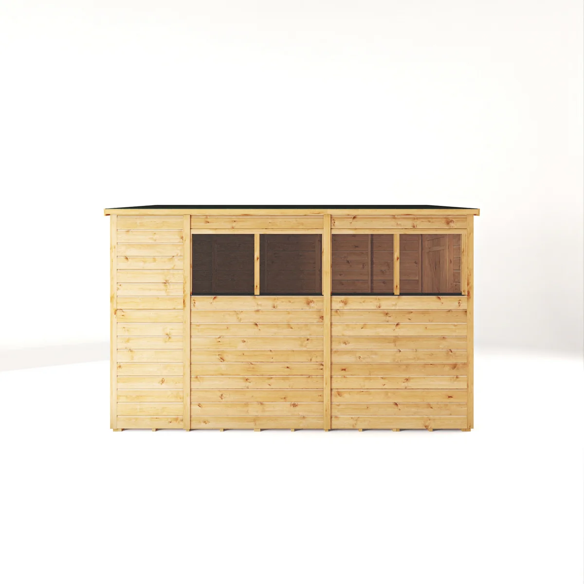 Mercia Woodsman 10' 3" x 6' 2" Pent Shed - Premium Dip Treated Shiplap - Glass Windows - Image 8