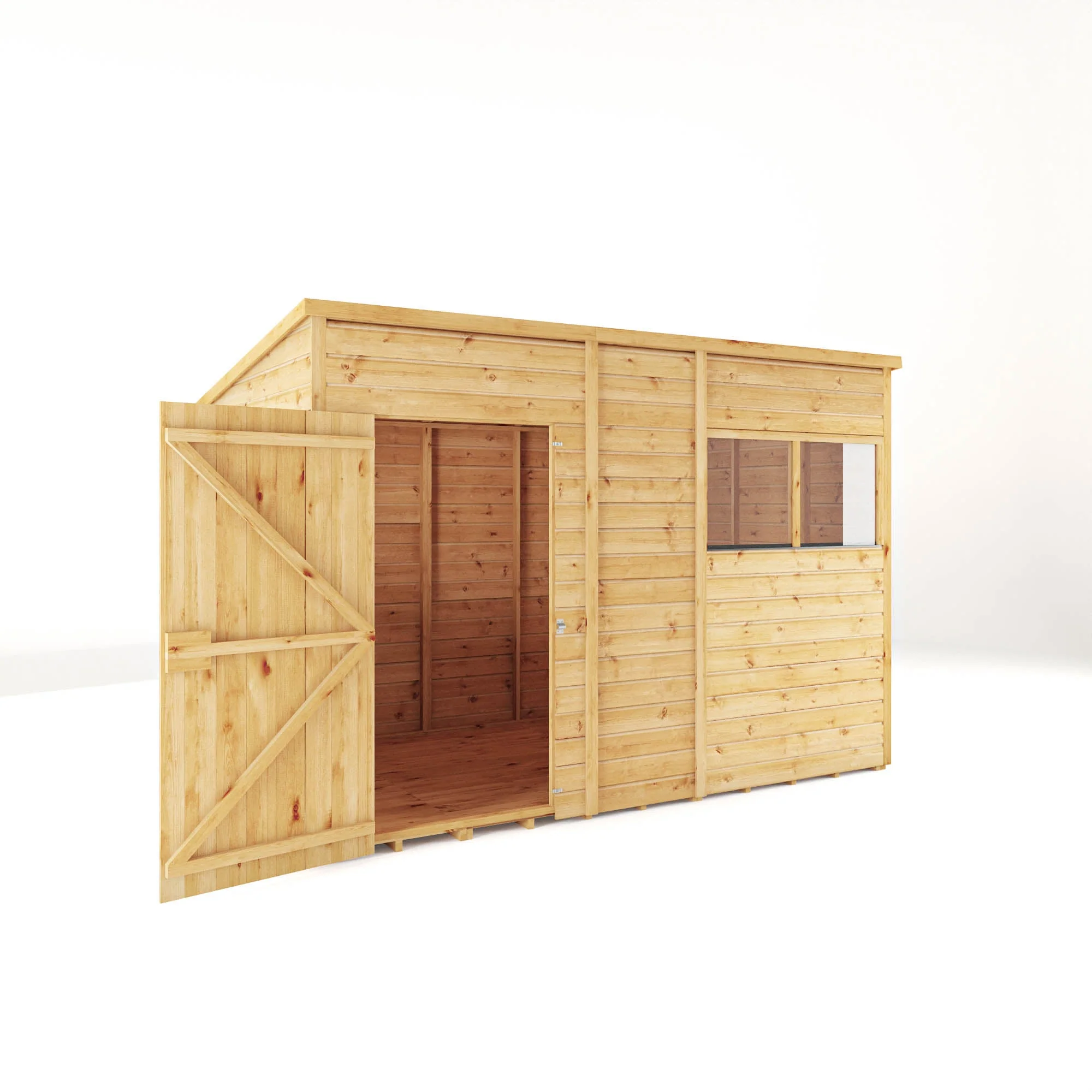 Mercia Woodsman 10' 3" x 6' 2" Pent Shed - Premium Dip Treated Shiplap - Styrene Windows - Image 3
