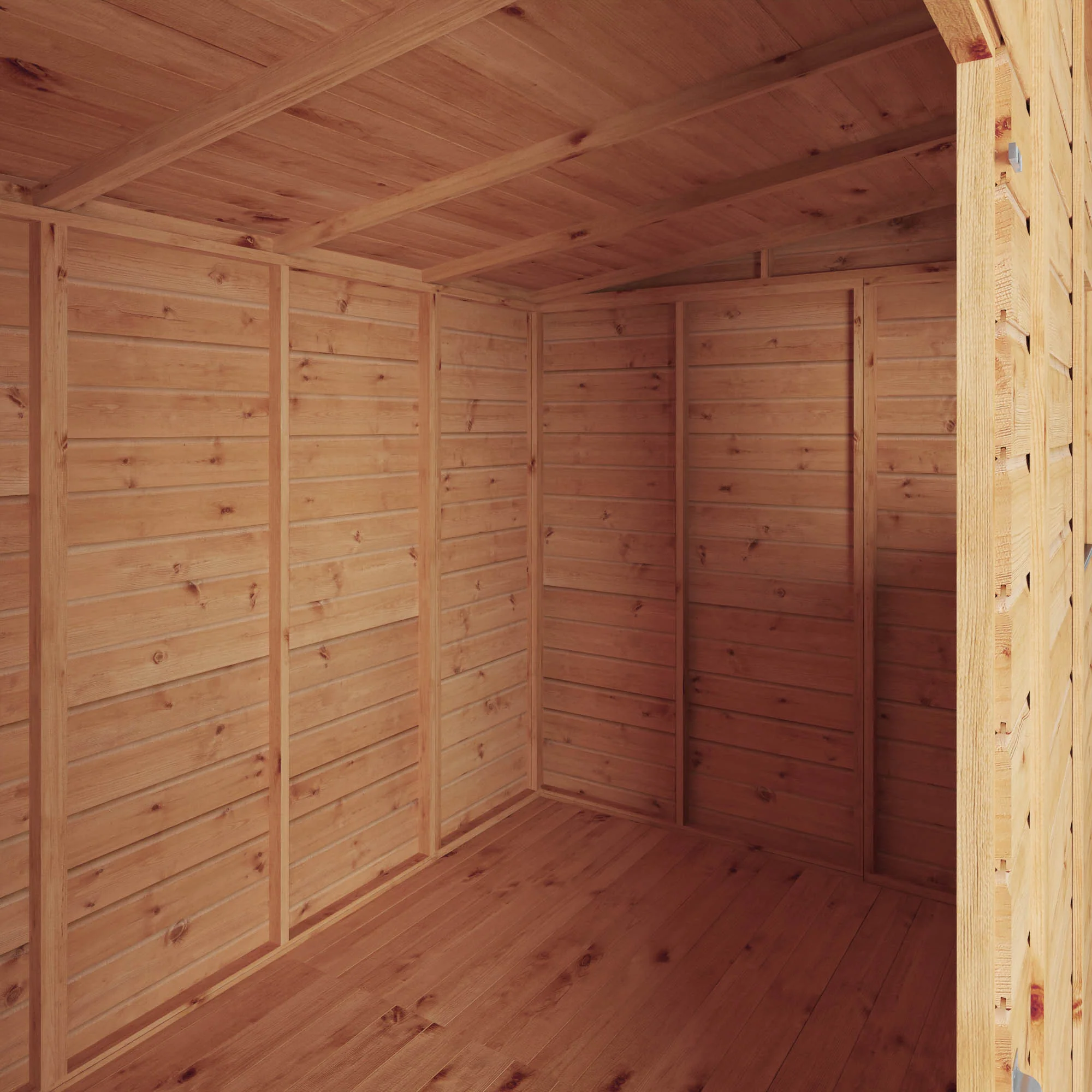 Mercia Woodsman 10' 3" x 6' 2" Pent Shed - Premium Dip Treated Shiplap - Styrene Windows - Image 6