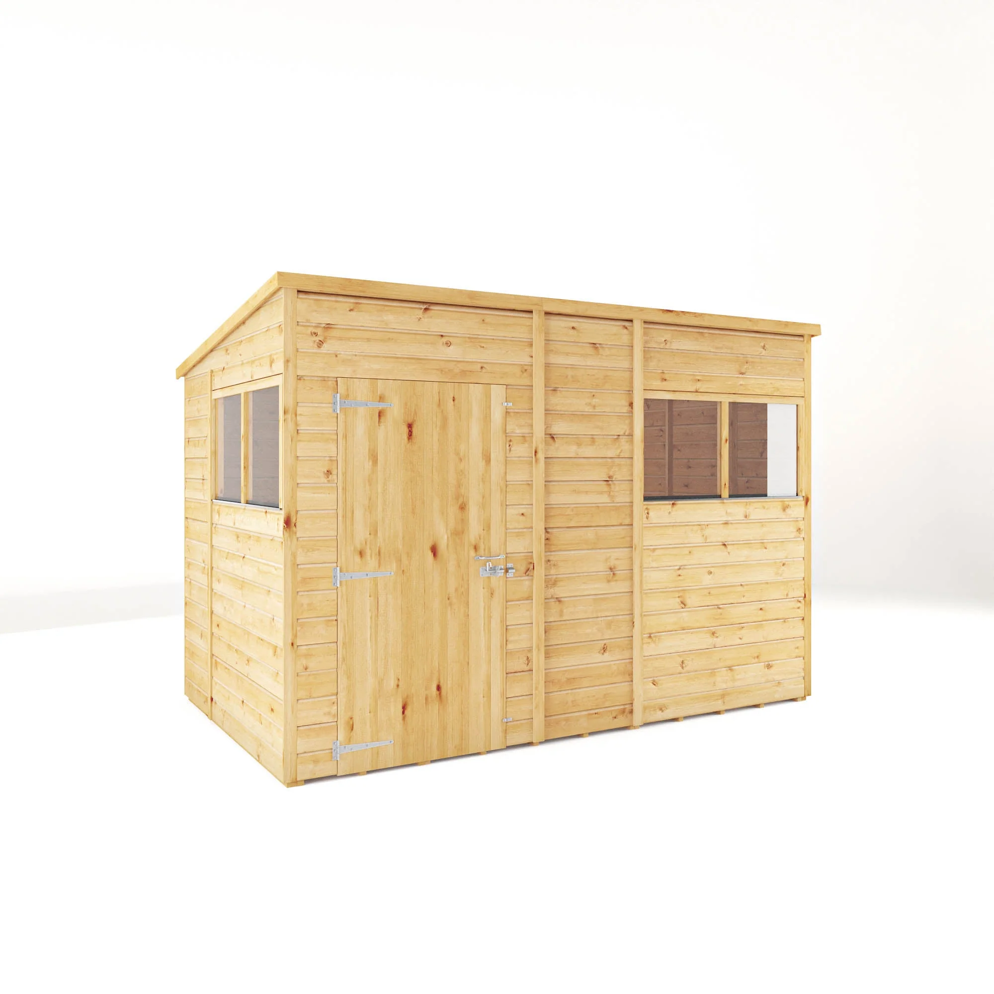 Mercia Woodsman 10' 3" x 6' 2" Pent Shed - Premium Dip Treated Shiplap - Styrene Windows - Image 7