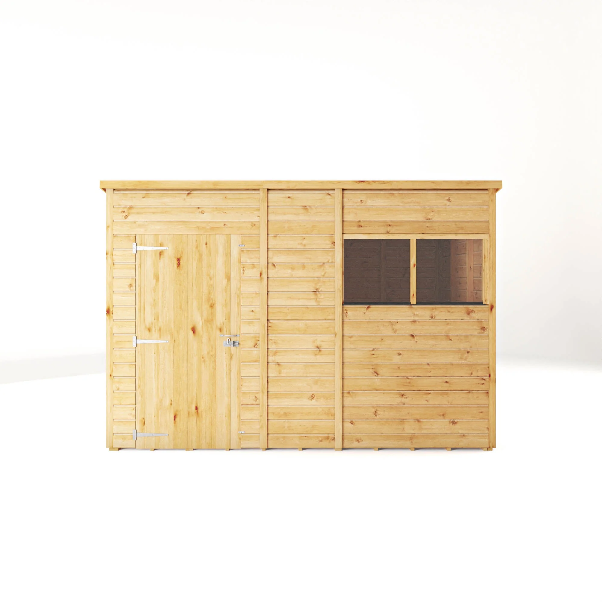 Mercia Woodsman 10' 3" x 6' 2" Pent Shed - Premium Dip Treated Shiplap - Styrene Windows - Image 8