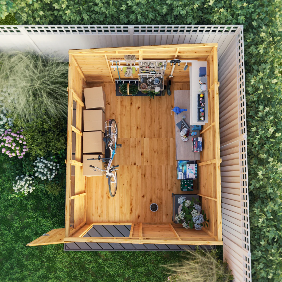 Mercia Woodsman 10' 3" x 8' 1" Pent Shed - Premium Dip Treated Shiplap - Glass Windows - Image 3