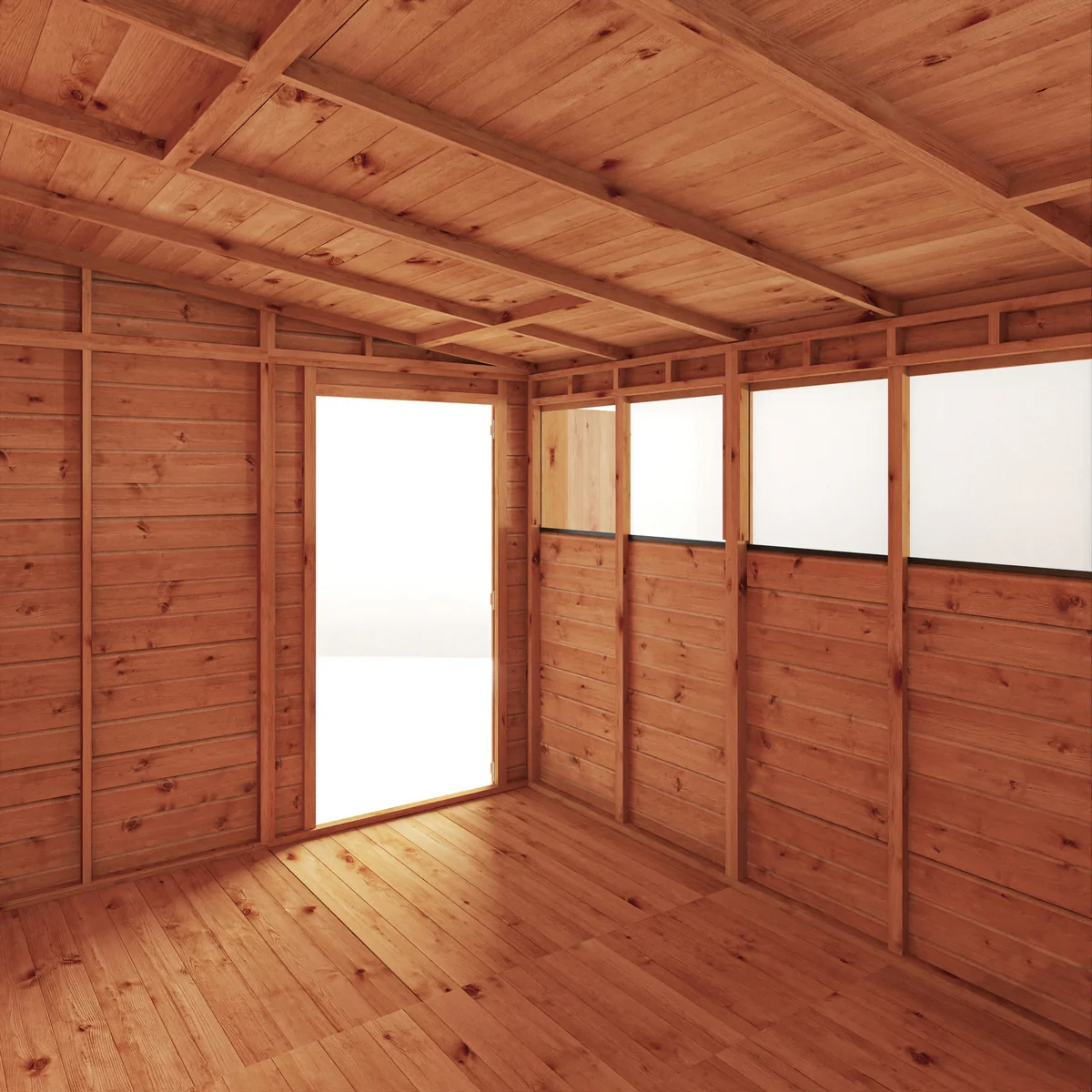 Mercia Woodsman 10' 3" x 8' 1" Pent Shed - Premium Dip Treated Shiplap - Glass Windows - Image 5
