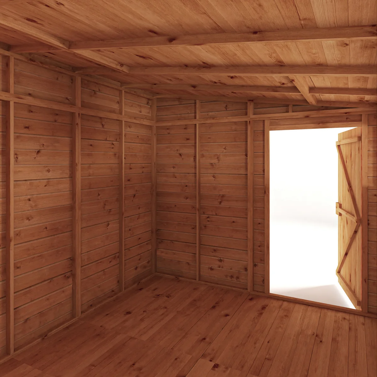 Mercia Woodsman 10' 3" x 8' 1" Pent Shed - Premium Dip Treated Shiplap - Glass Windows - Image 6