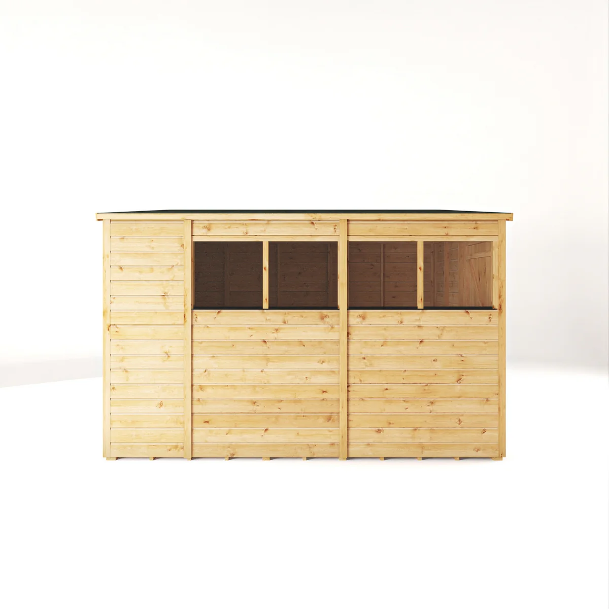 Mercia Woodsman 10' 3" x 8' 1" Pent Shed - Premium Dip Treated Shiplap - Glass Windows - Image 9