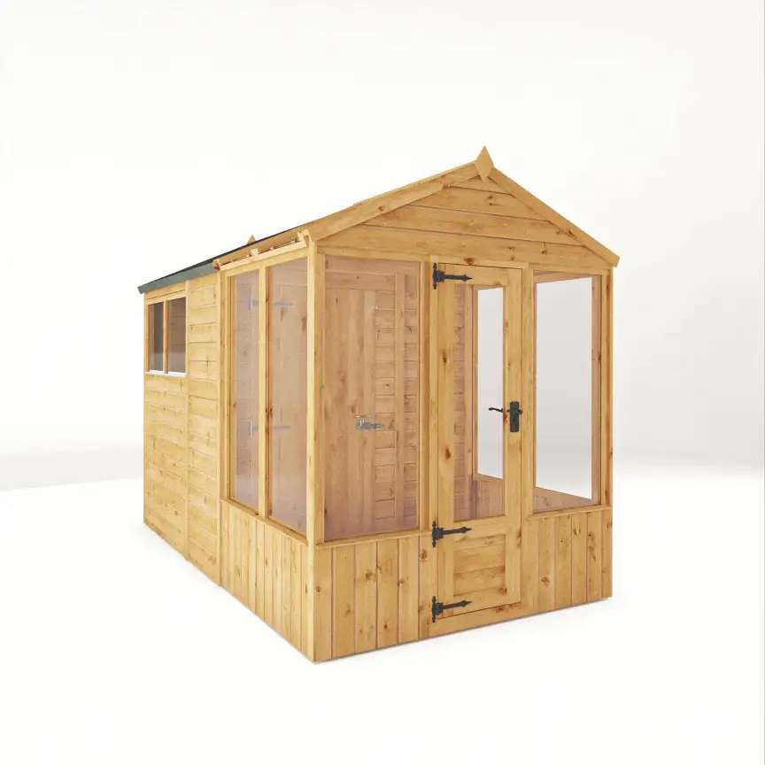 Mercia Woodsman 10' 4" x 6' 3" Apex Combi Greenhouse Shed - Premium Dip Treated Shiplap - Glass Windows - Image 18