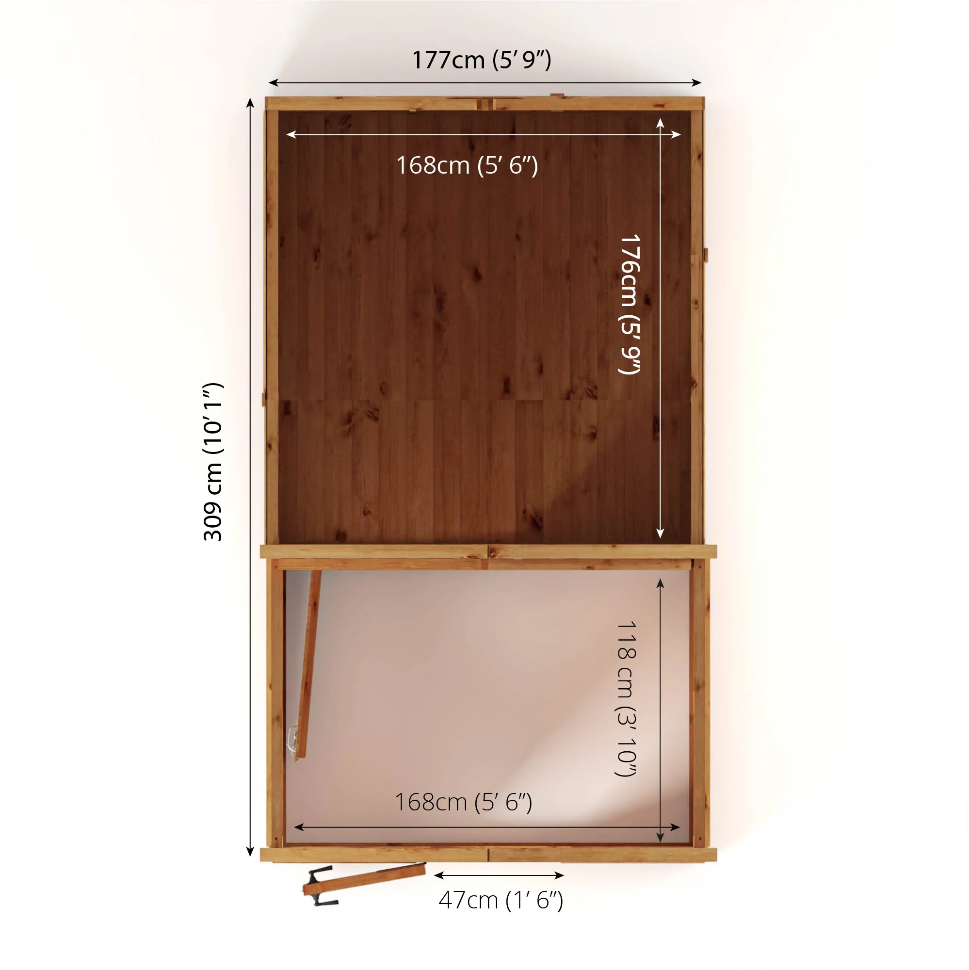 Mercia Woodsman 10' 4" x 6' 3" Apex Combi Greenhouse Shed - Premium Dip Treated Shiplap- Styrene Windows - Image 13