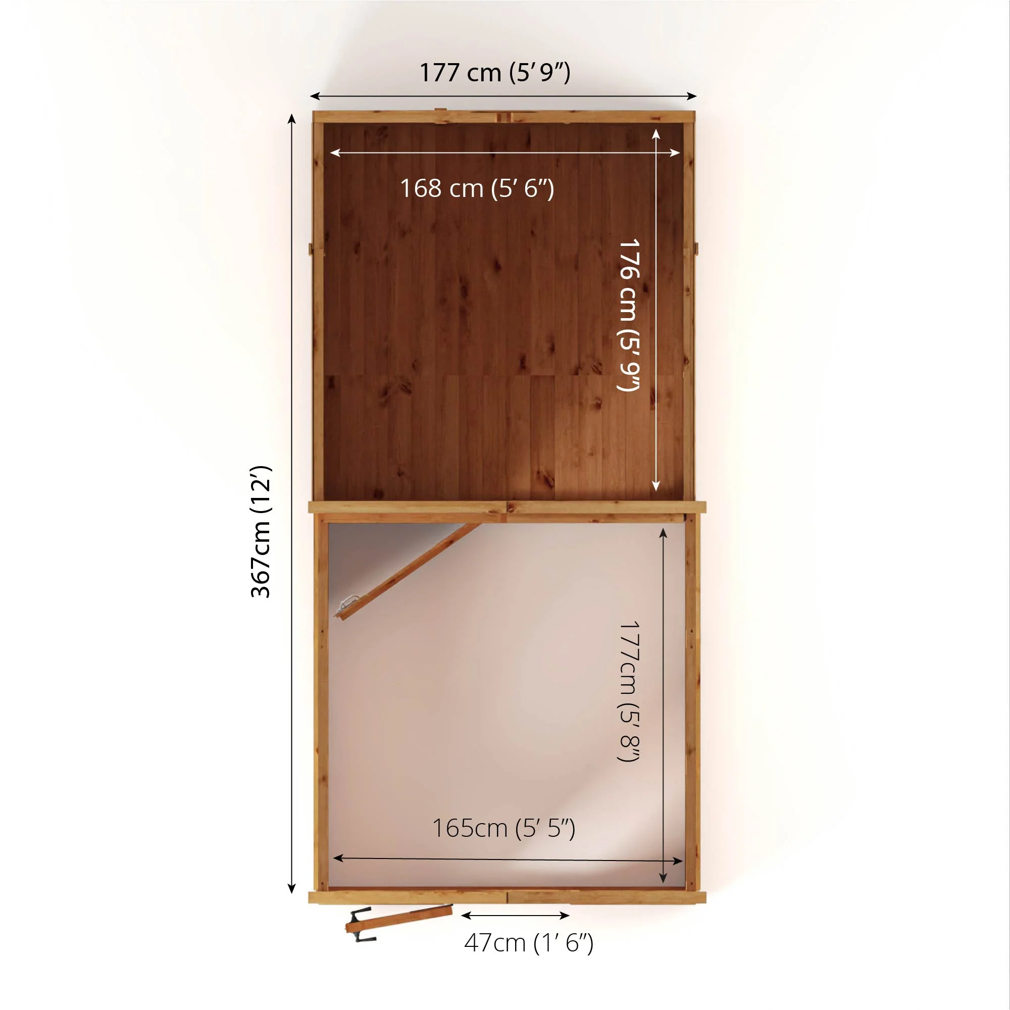 Mercia Woodsman 12' 3" x 6' 3" Apex Combi Greenhouse Shed - Premium Dip Treated Shiplap- Glass Windows - Image 17