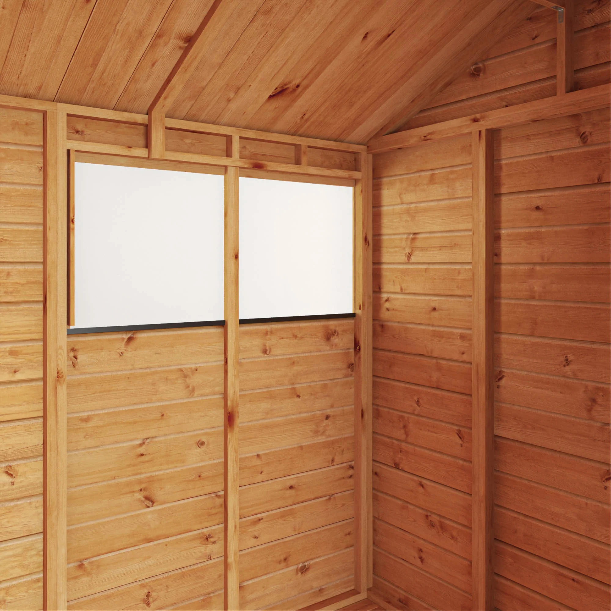 Mercia Woodsman 12' 3" x 6' 3" Apex Combi Greenhouse Shed - Premium Dip Treated Shiplap- Glass Windows - Image 6